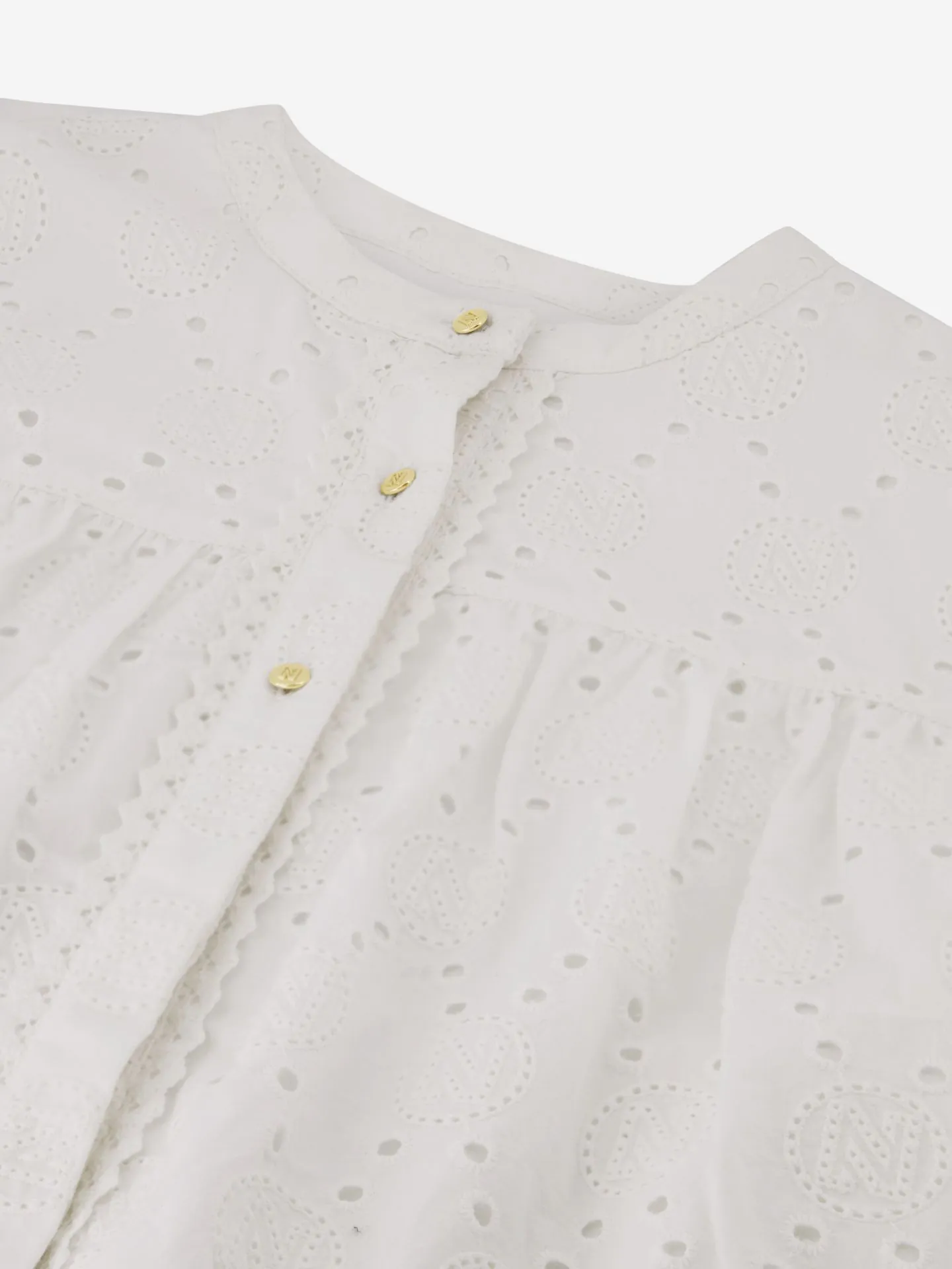 Nikkie Broderie Anglaise Top Met Pofmouwen