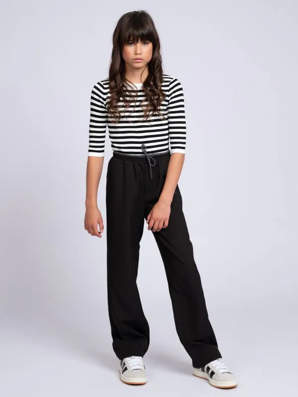 nikkie Broek met dubbele tailleband en trekkoord