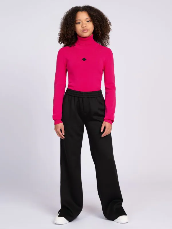 nikkie Broek met elastische tailleband en split