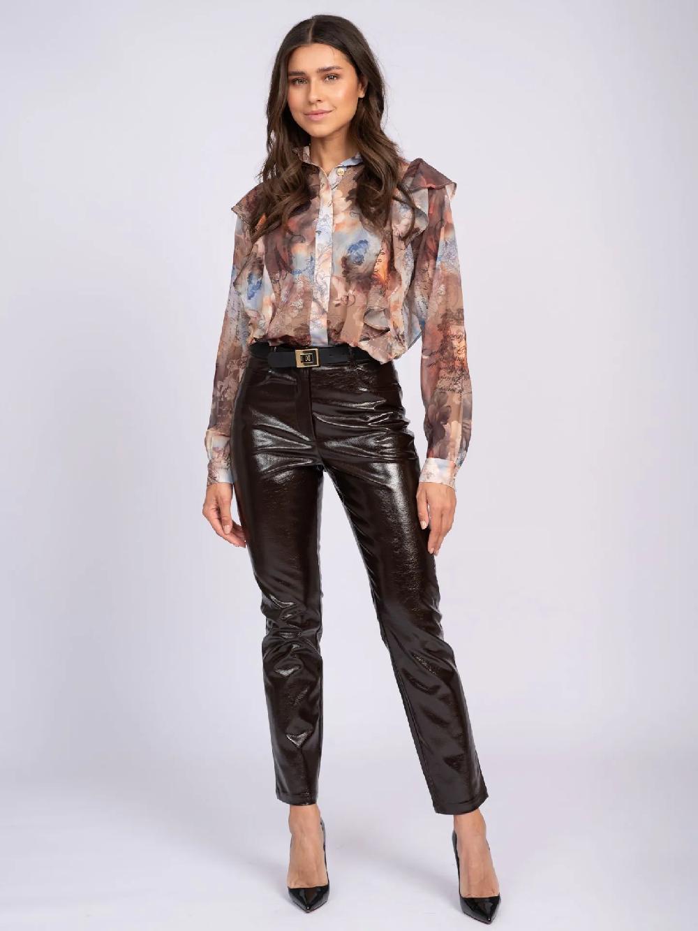 Nikkie Broek Van Imitatieleer Met Craquelé Patroon