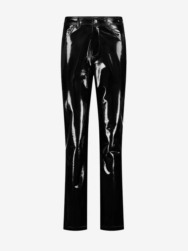 nikkie Broek van imitatieleer met rechte pijpen