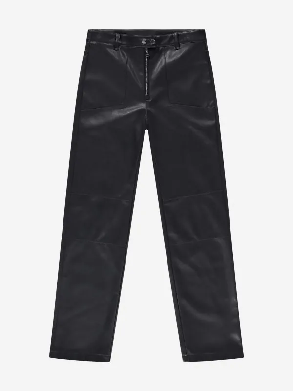 nikkie Broek van imitatieleer met rits