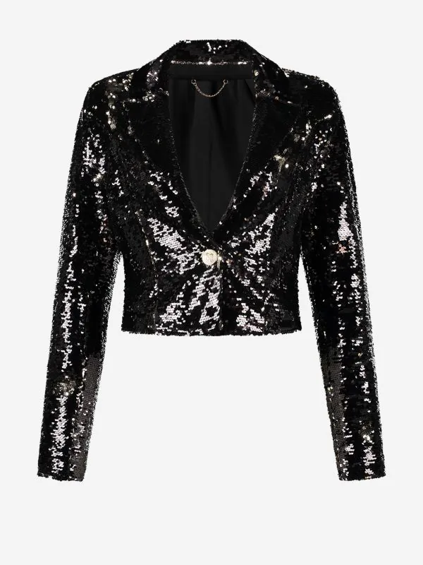 nikkie Cropped blazer met pailletten