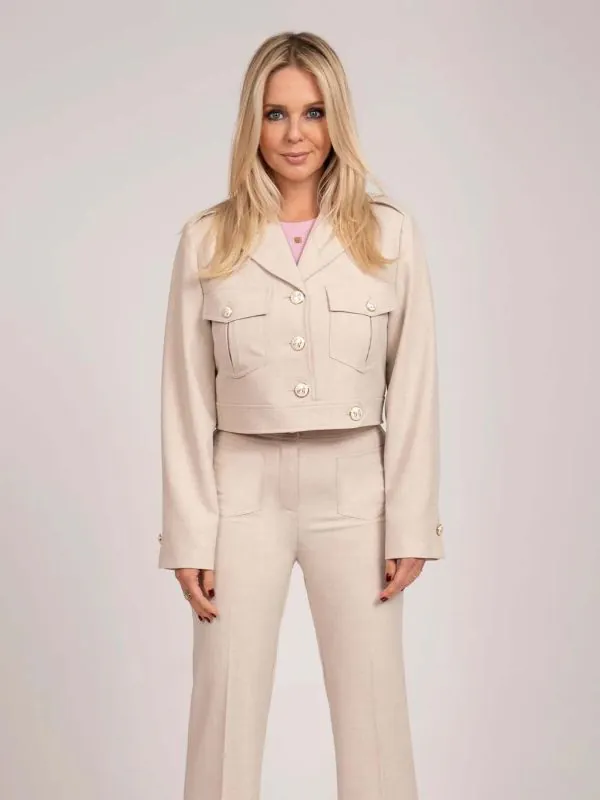 nikkie Cropped jacket met FH knopen