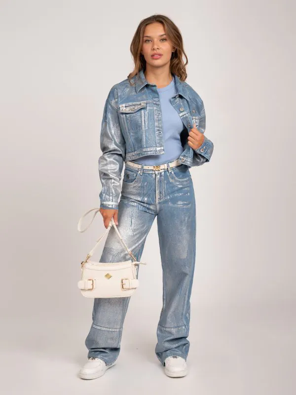 nikkie Cropped metallic jacket