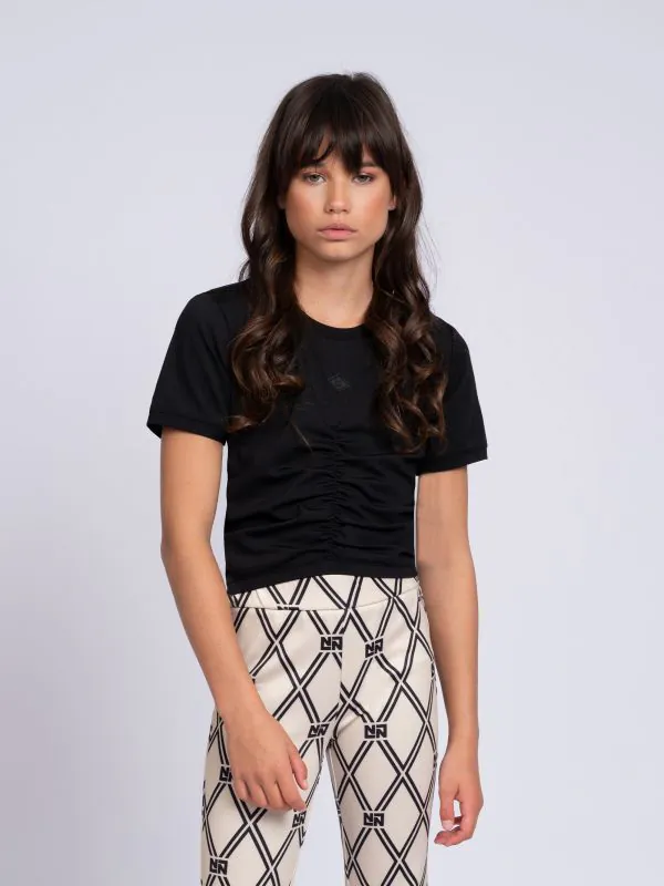 nikkie Cropped T-shirt met gedrapeerd detail