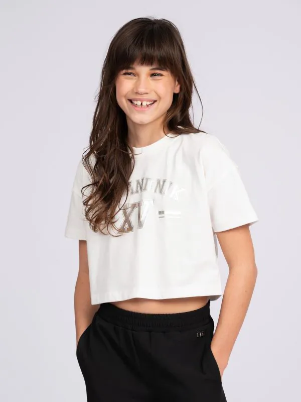 nikkie Cropped T-shirt met grafisch NIK&NIK logo