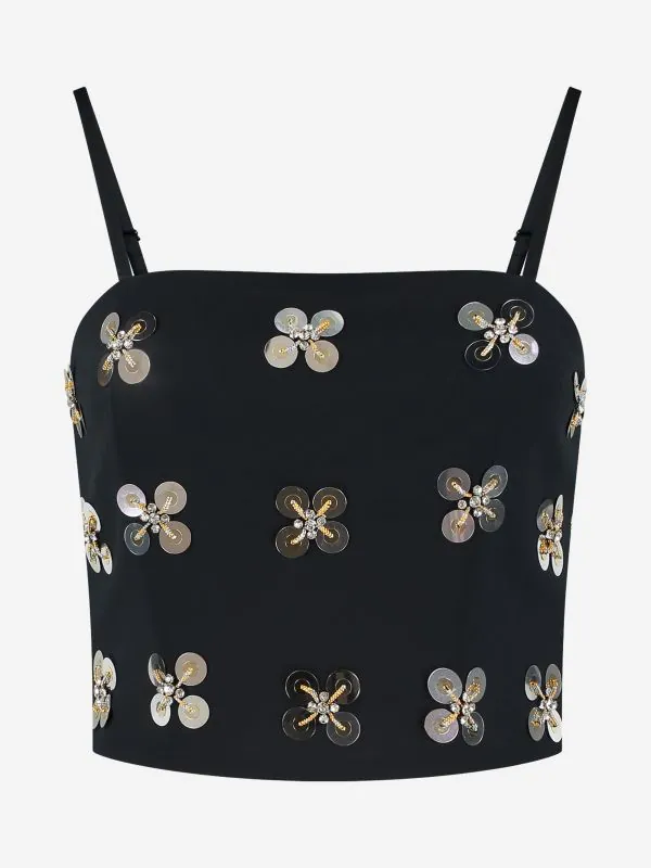 nikkie Cropped top met pailletten