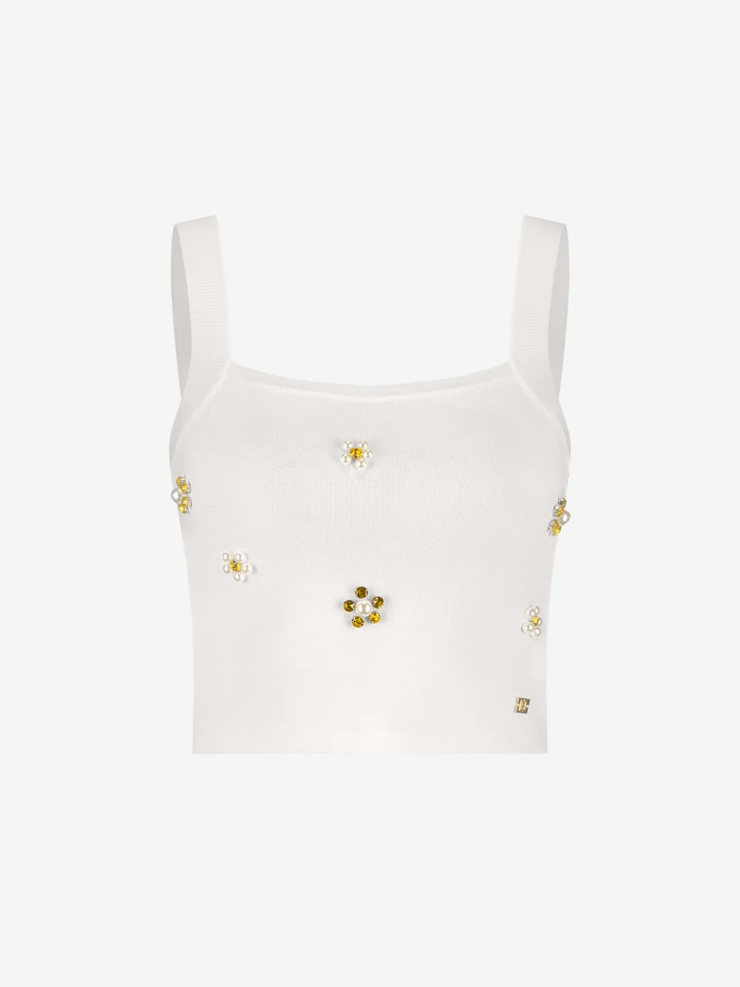 Nikkie Cropped Top Met Strass-steentjes En Parels
