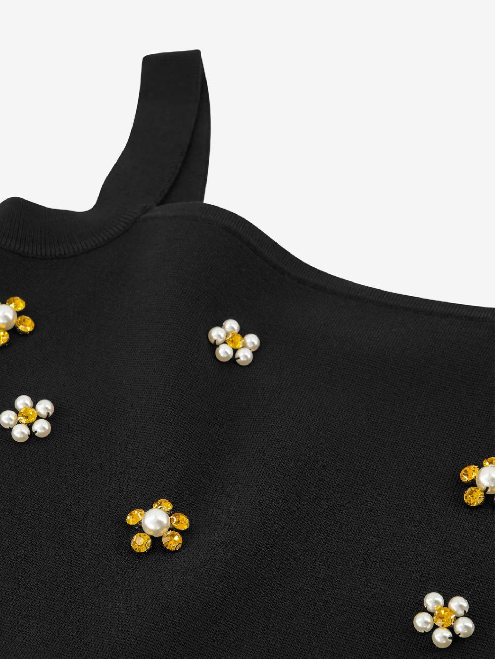 Nikkie Cropped Top Met Strass-steentjes En Parels