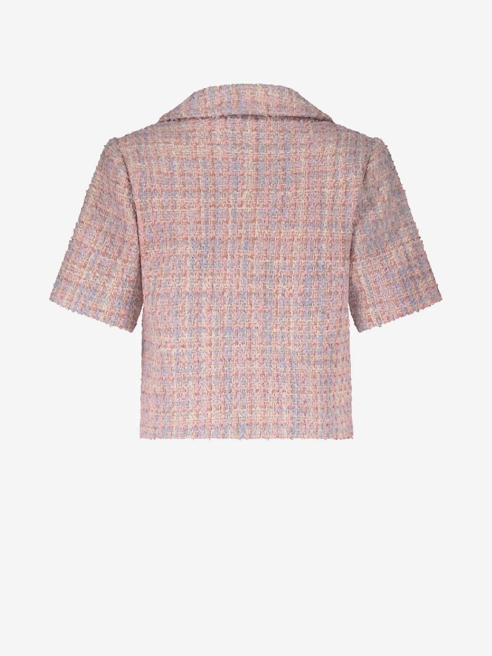 Nikkie Cropped Tweed Blazer Met Glitterdraadje