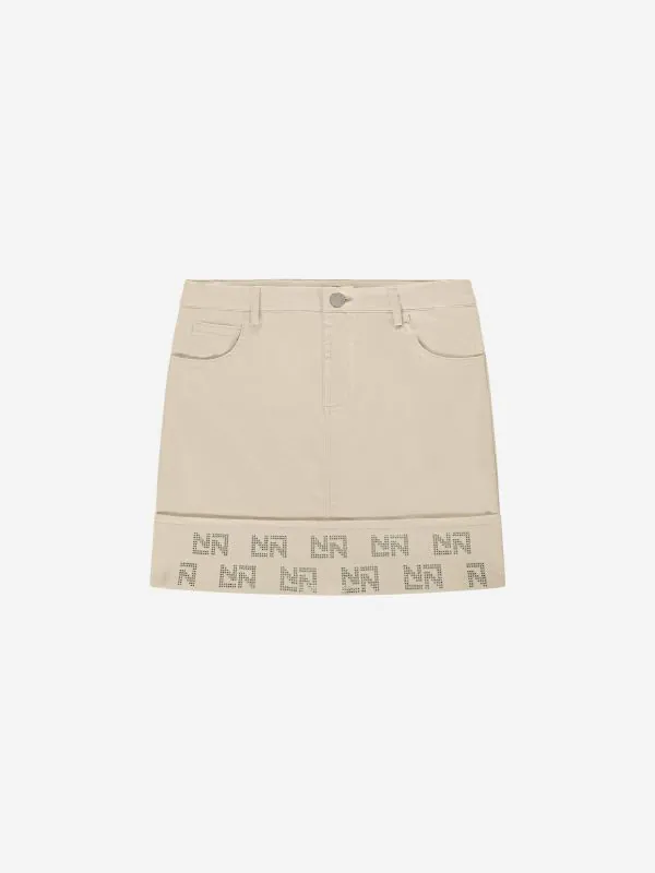 Nikkie Denim Rok Met Strass Logo's