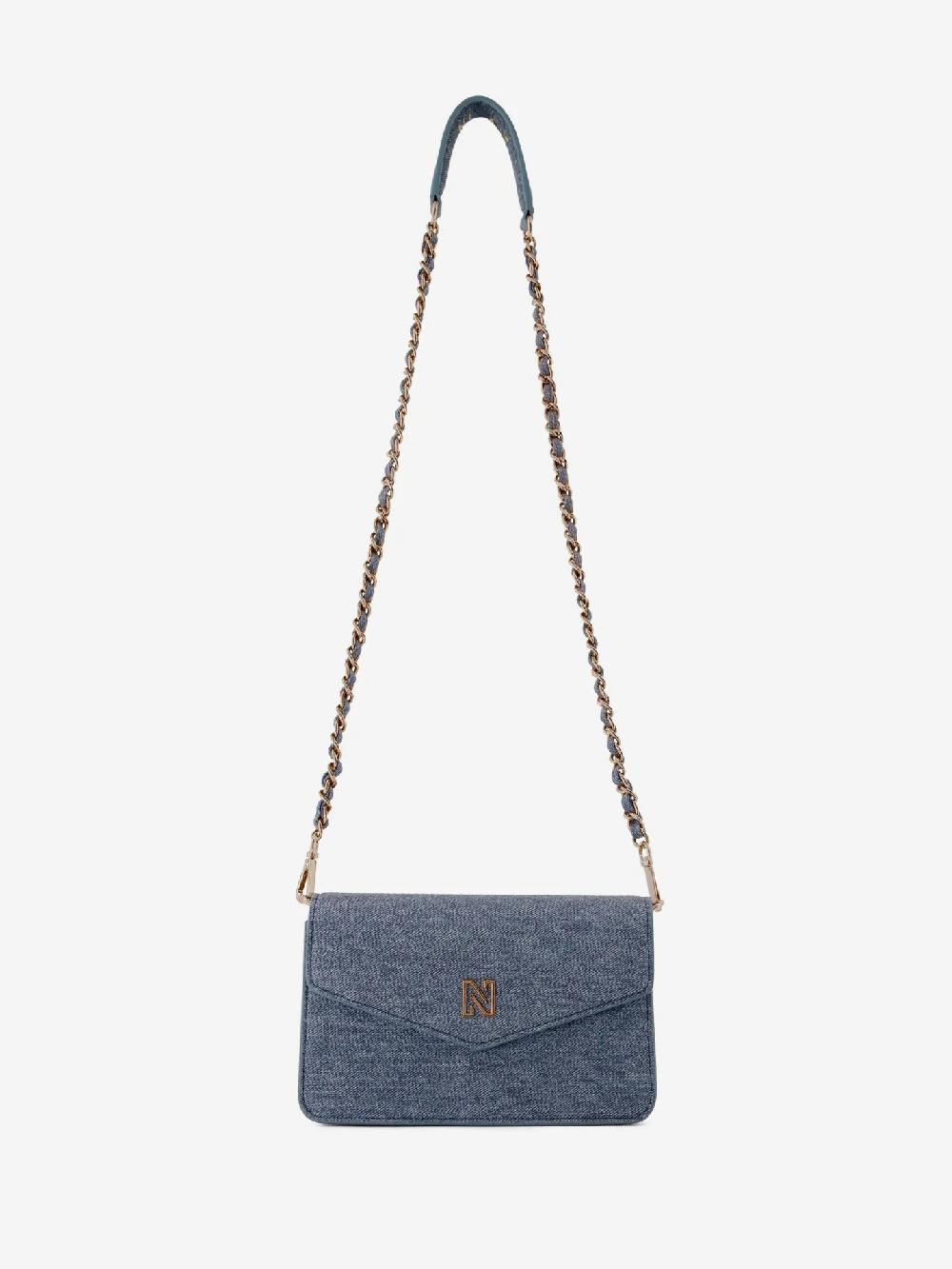 Nikkie Denim Schoudertas Met Schakelketting