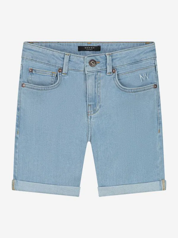 nikkie Denim short met omgeslagen randen