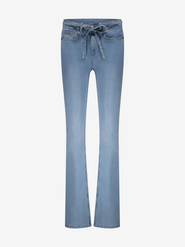 nikkie Flared jeans met afneembaar strikkoord
