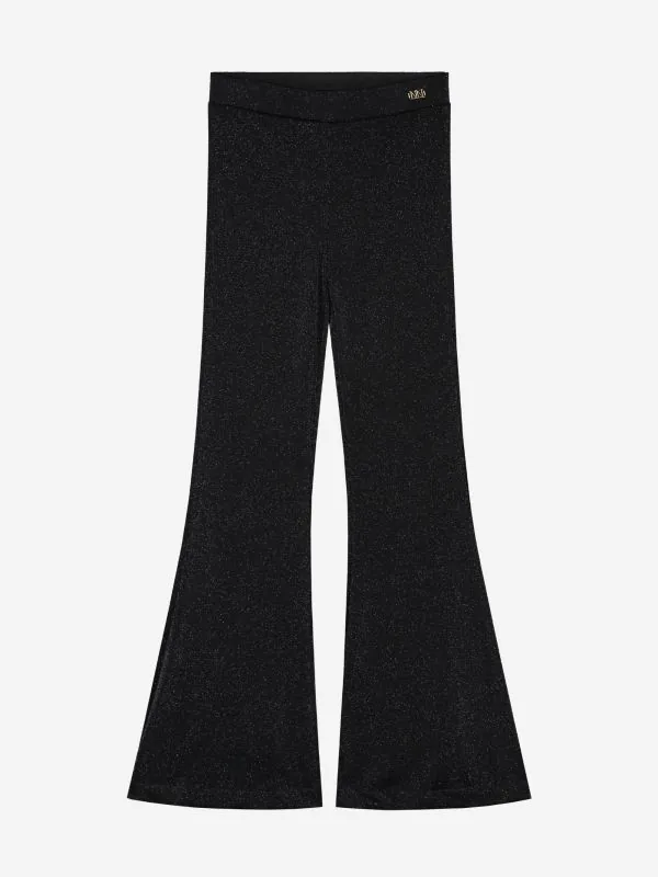 nikkie Flared legging van glitter mesh stof