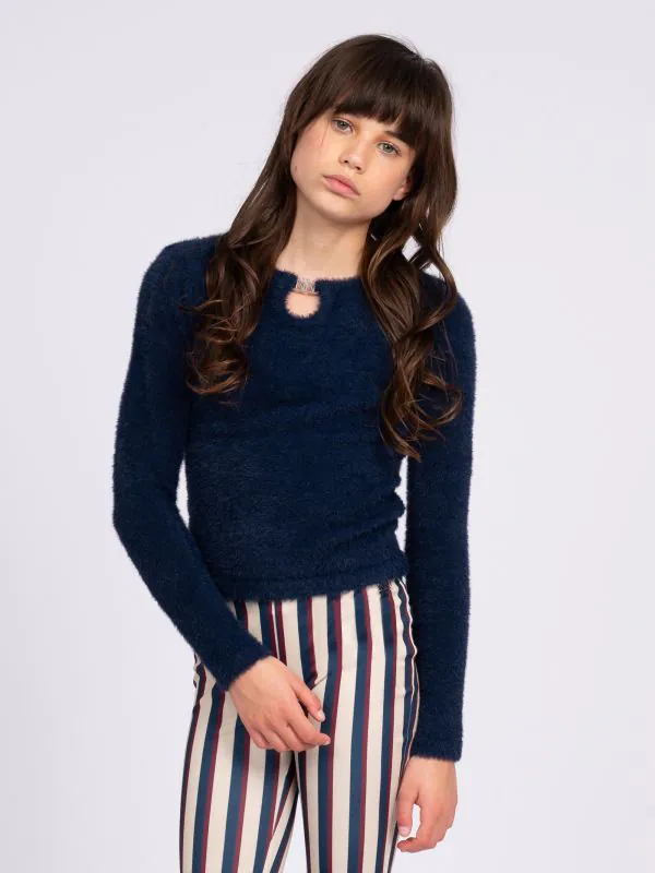 nikkie Fluffy trui met detail bij hals