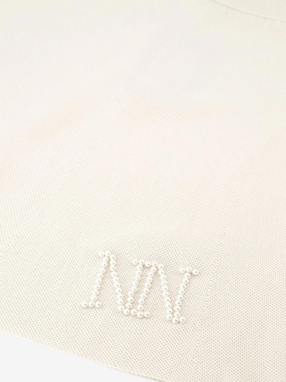 Nikkie Gebreide Midi Rok Met Parel Logo