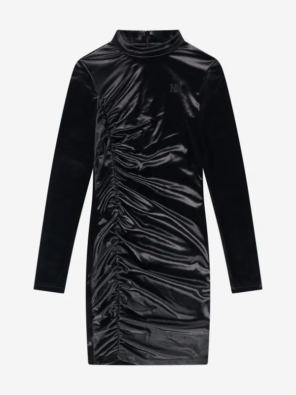nikkie Gedrapeerde jurk met velvet look
