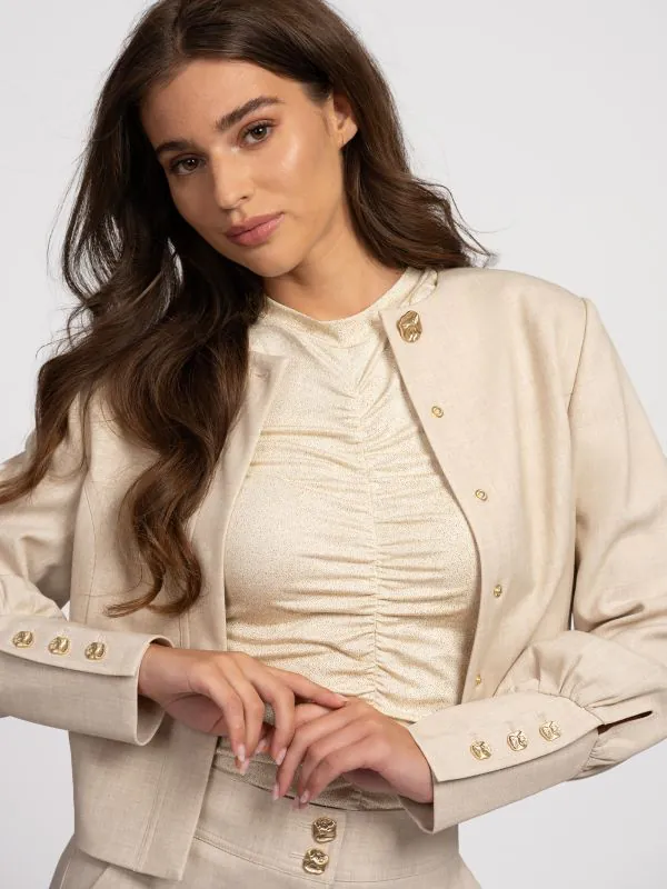 nikkie Gemêleerd jack met knoopdetails