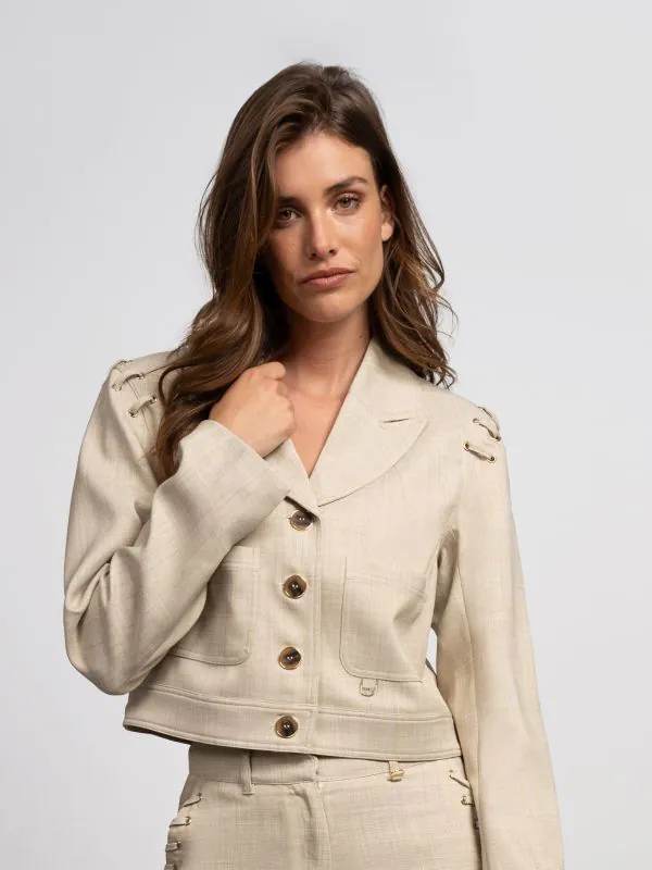 nikkie Gemêleerd jack met koorddetails