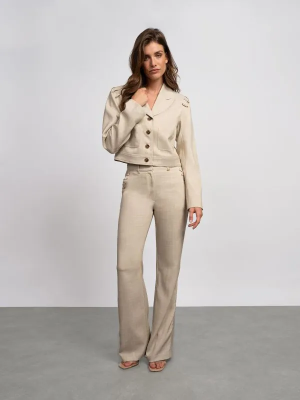 nikkie Gemêleerde pantalon met koorddetails