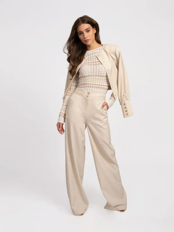 nikkie Gemêleerde pantalon met rechte pijpen