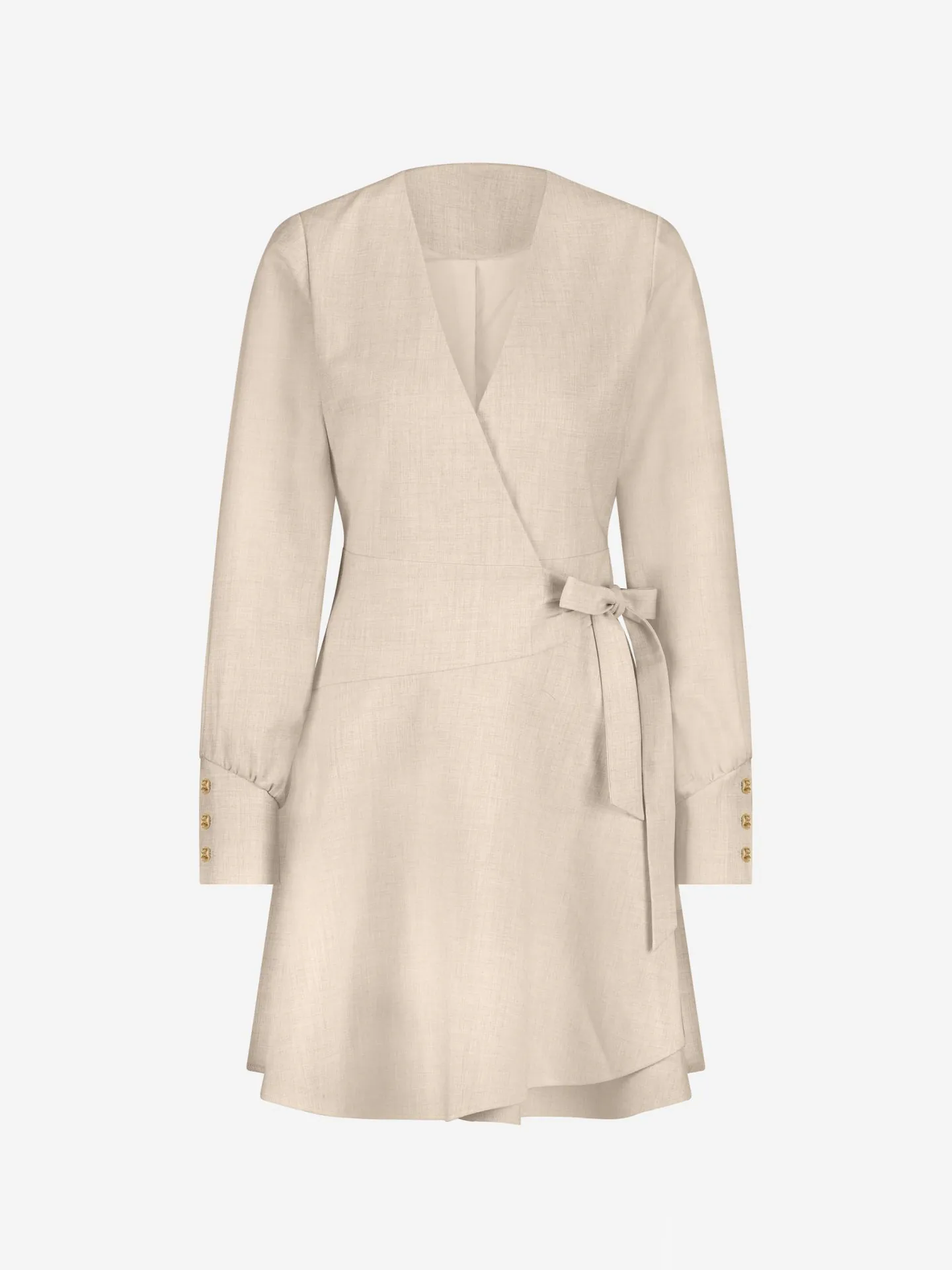 Nikkie Gemêleerde Wikkeljurk Met Knoopdetails