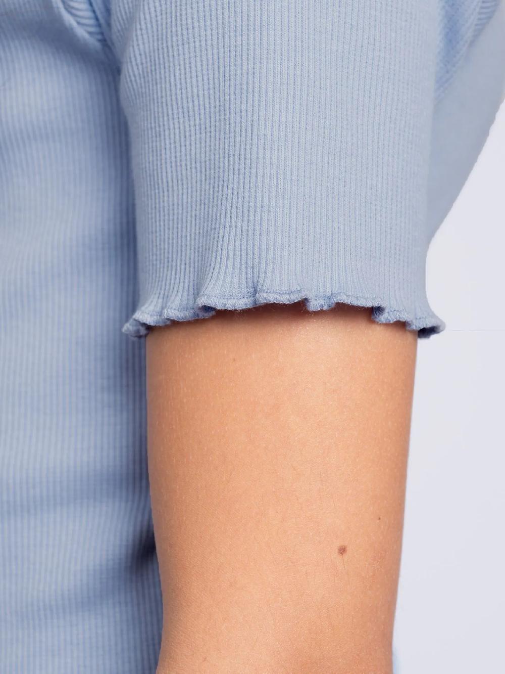 Nikkie Geribbelde Crop Top Met Ruches