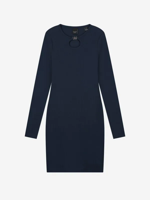 nikkie Geribbelde jurk met open detail