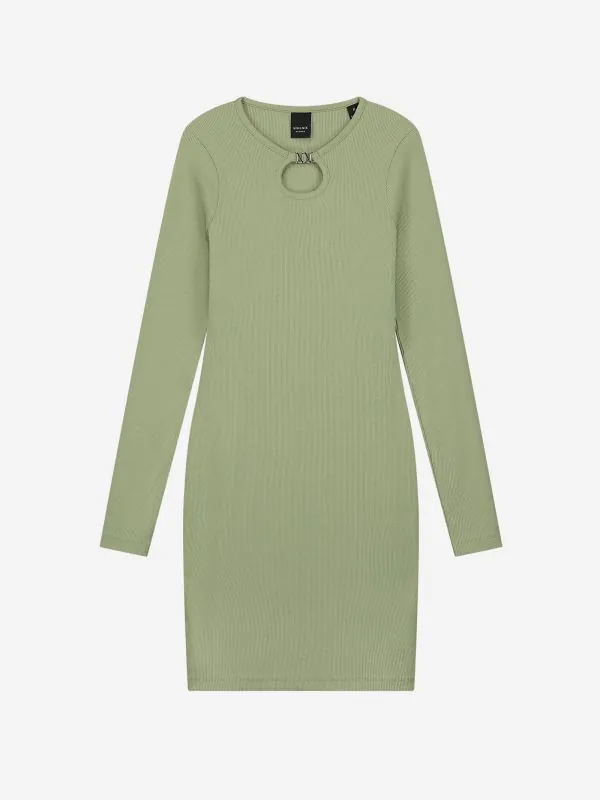 Nikkie Geribbelde Jurk Met Open Detail