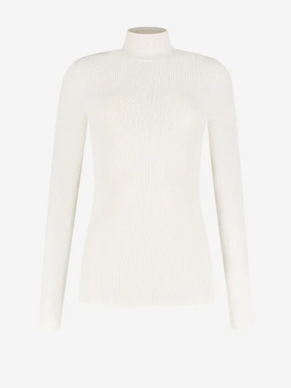 nikkie Geribbelde top met col