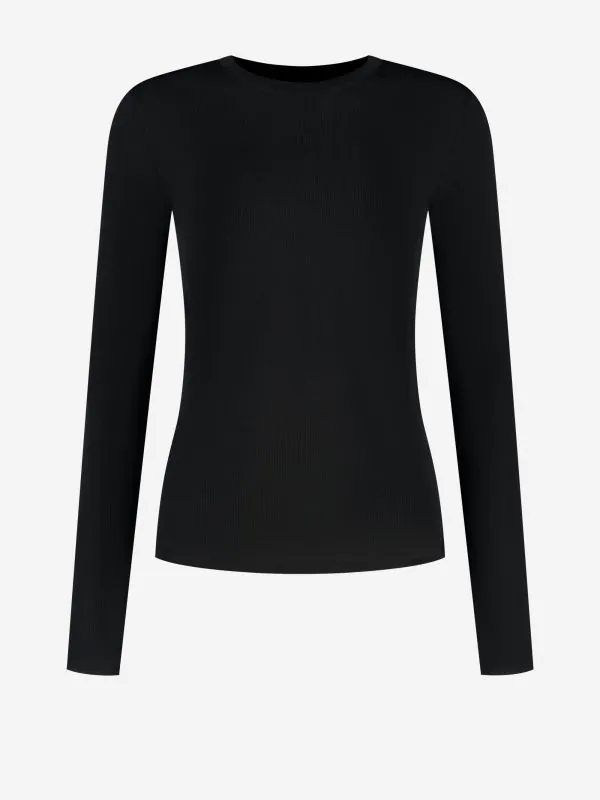 nikkie Geribbelde top met lange mouwen