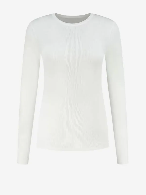 nikkie Geribbelde top met lange mouwen