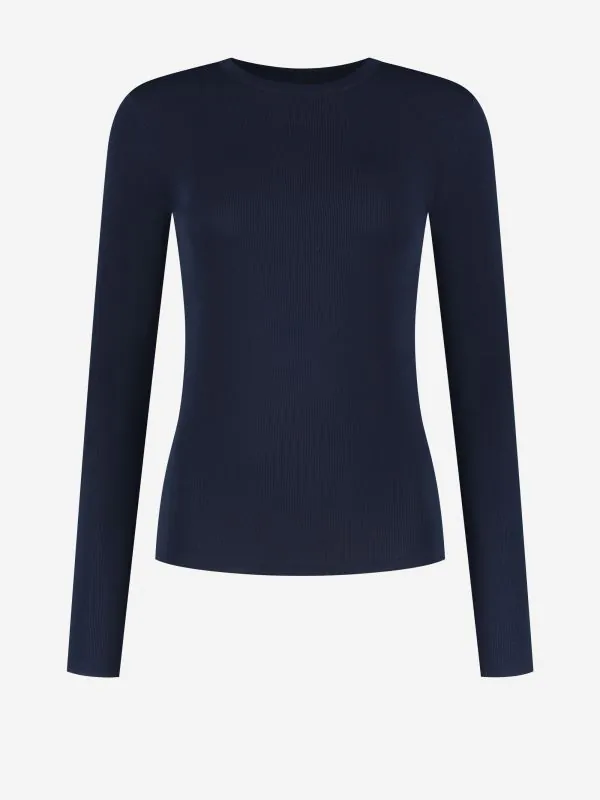 nikkie Geribbelde top met lange mouwen