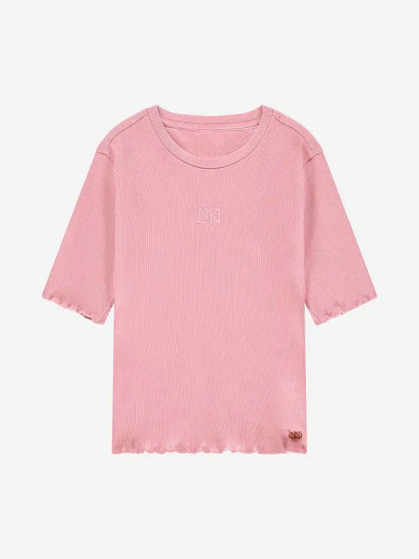 Nikkie Geribbelde Top Met Ruches