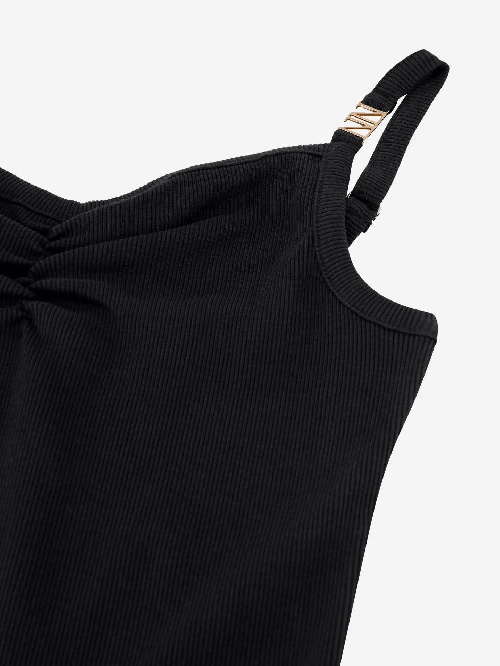 Nikkie Geribde Jurk Met Gedrapeerd Detail