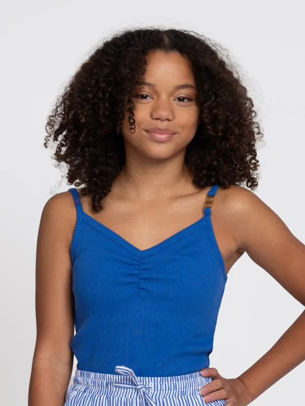 Nikkie Geribde Top Met Gedrapeerd Detail