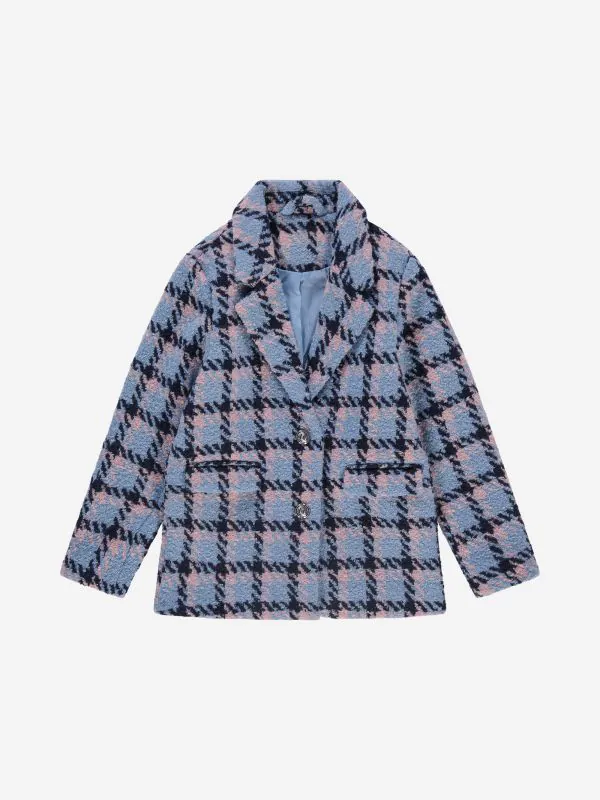 nikkie Geruite blazer met N-knopen