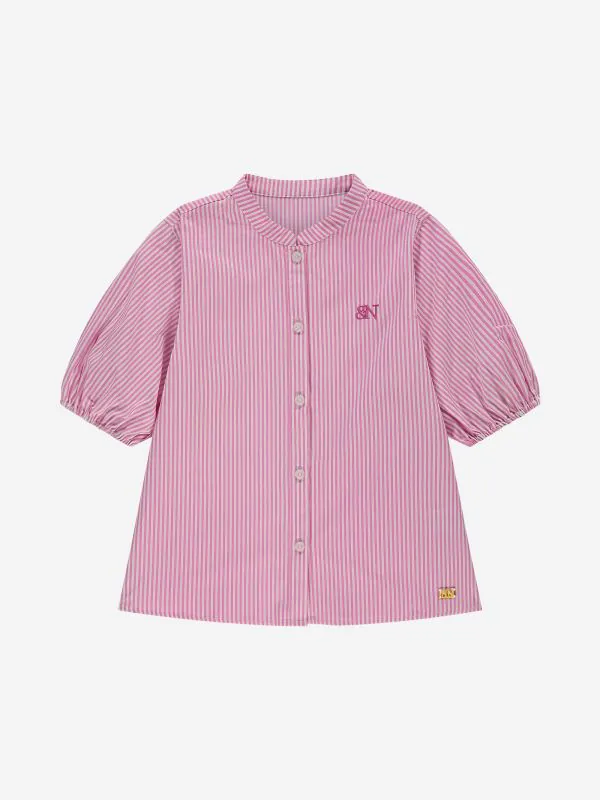 Nikkie Gestreepte Blouse Met Pofmouwen