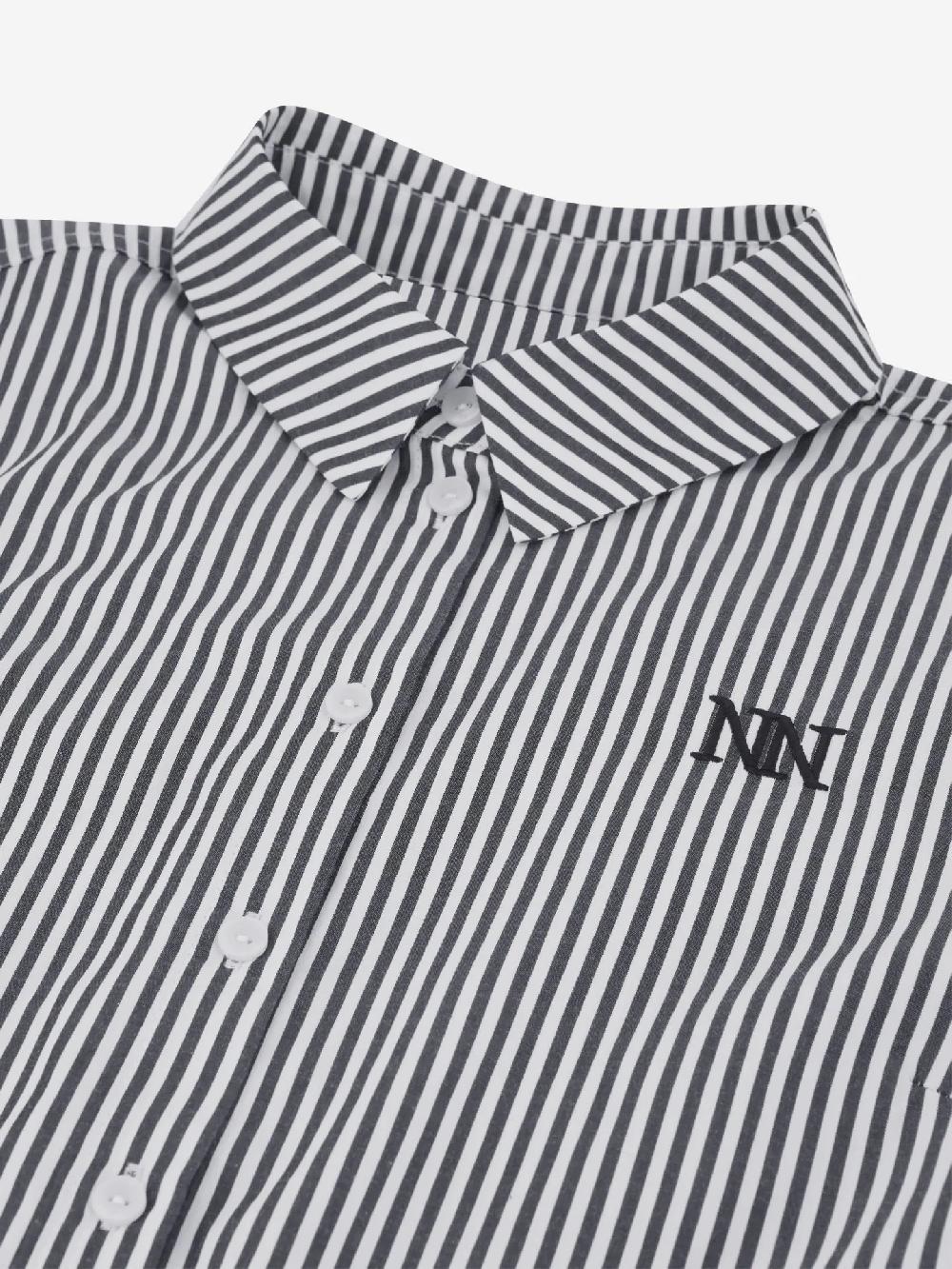 Nikkie Gestreepte Korte Blouse Met Omslagmouwen