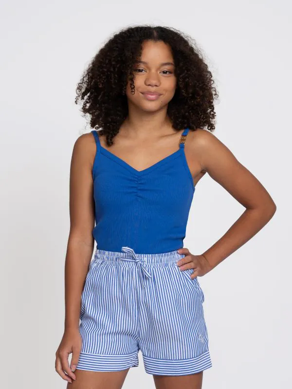 nikkie Gestreepte shorts met omgeslagen pijpen