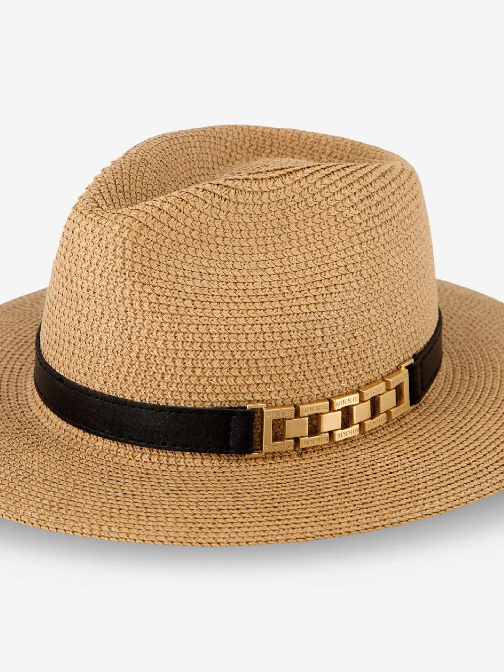 Nikkie Geweven Strohoed Met Ketting Detail