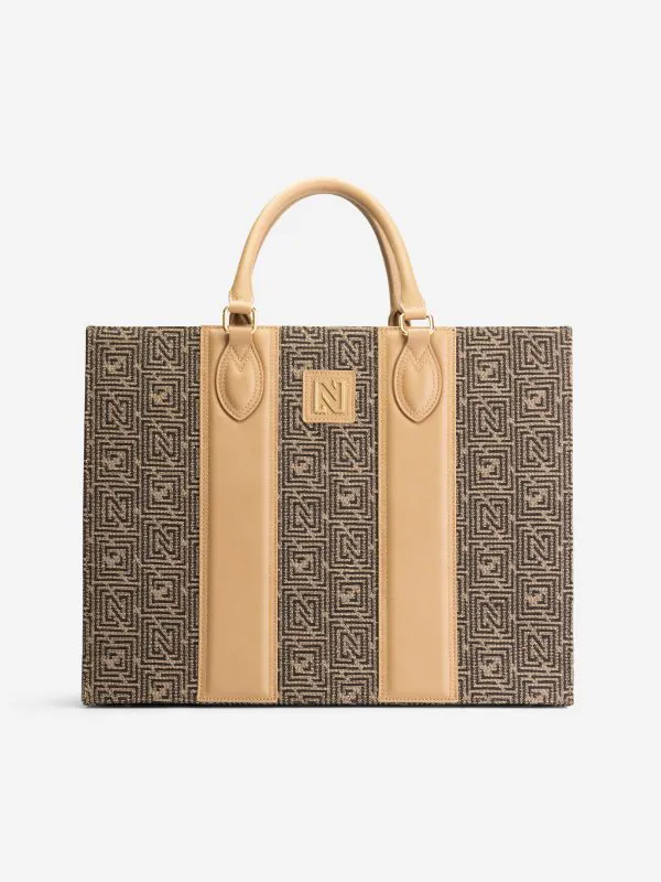 nikkie Grote shopper met logo patroon