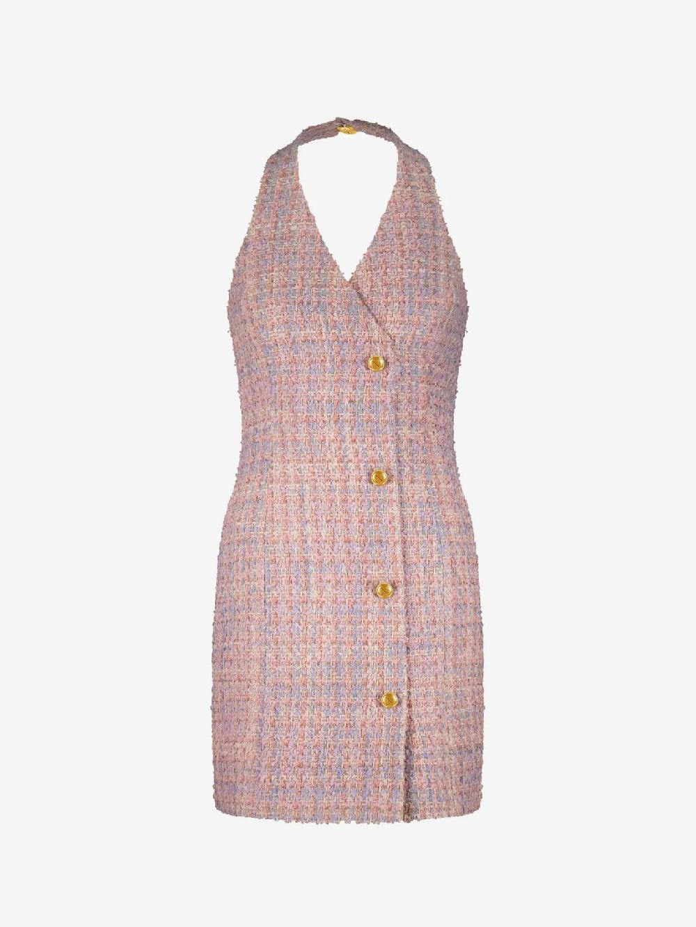 Nikkie Halternek Jurk Van Tweed