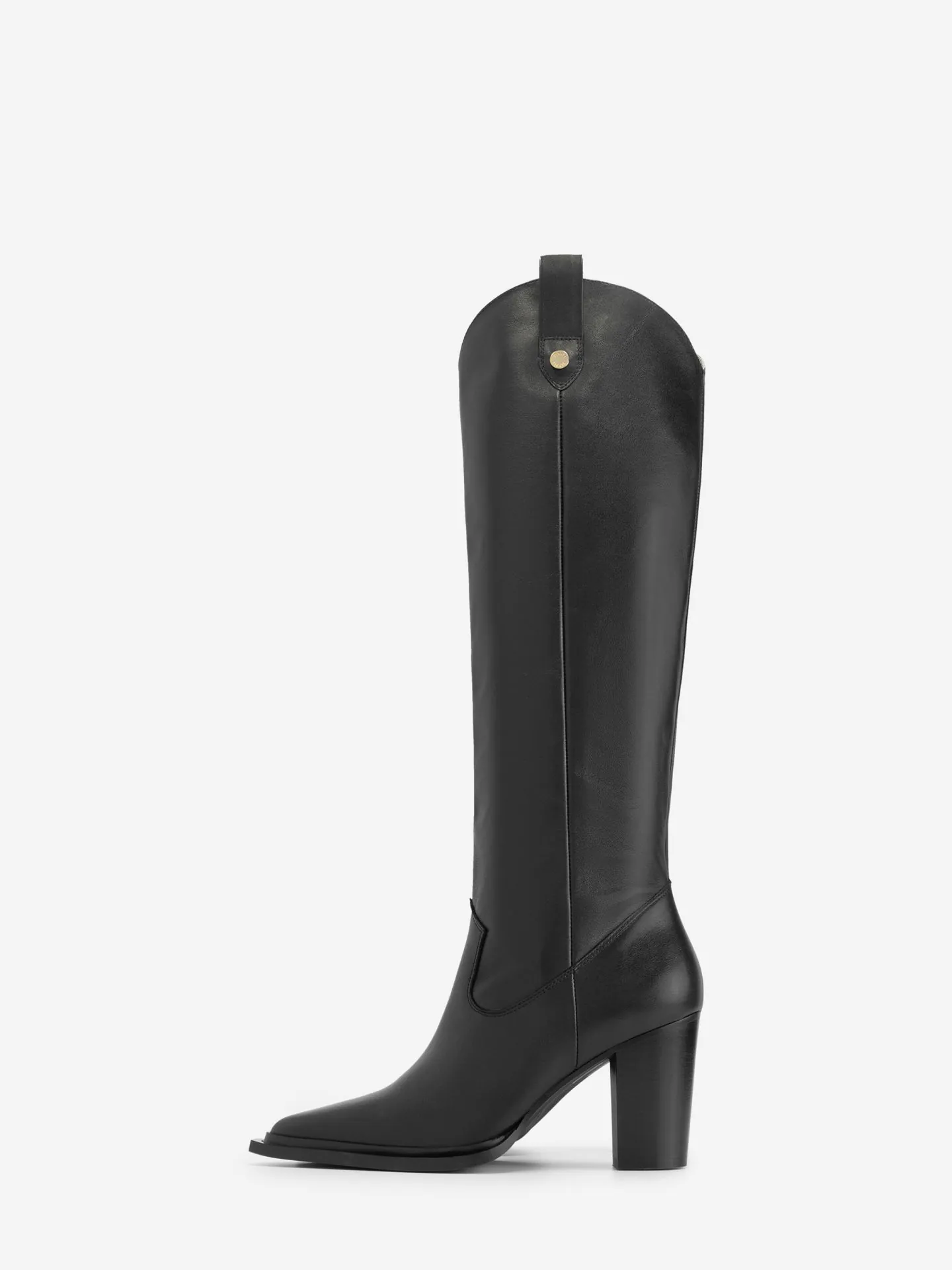 Nikkie Hoge Leren Laarzen Met Blokhak