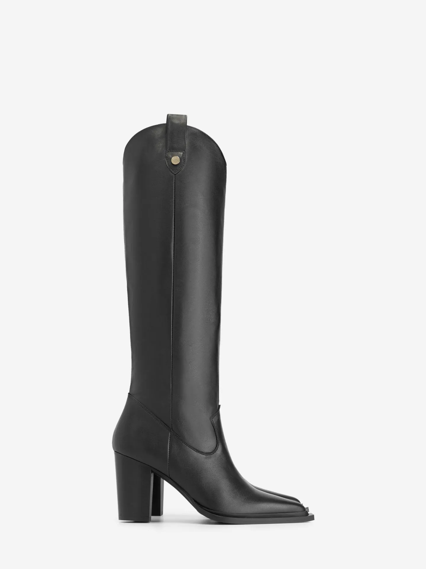 Nikkie Hoge Leren Laarzen Met Blokhak