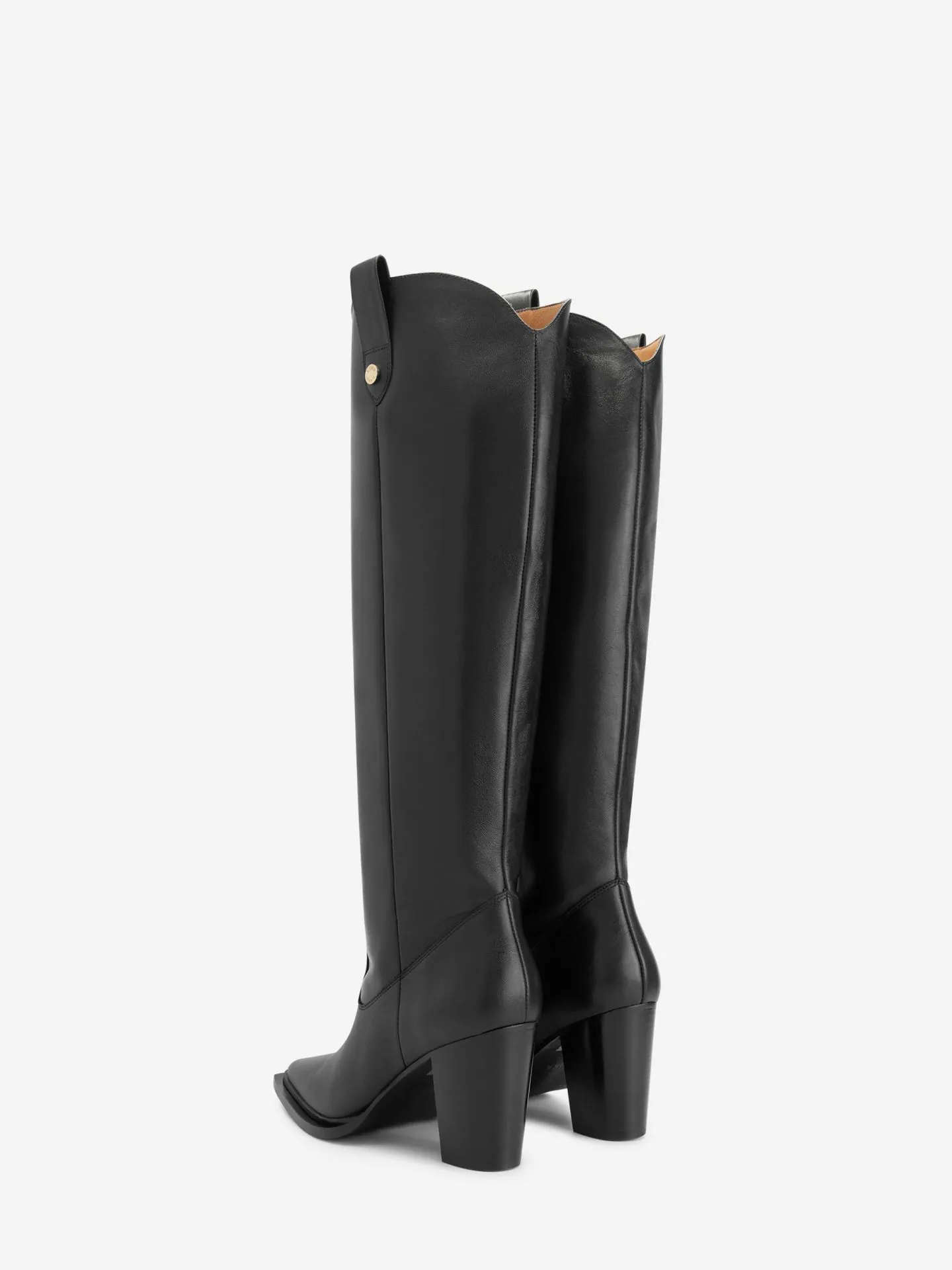 Nikkie Hoge Leren Laarzen Met Blokhak