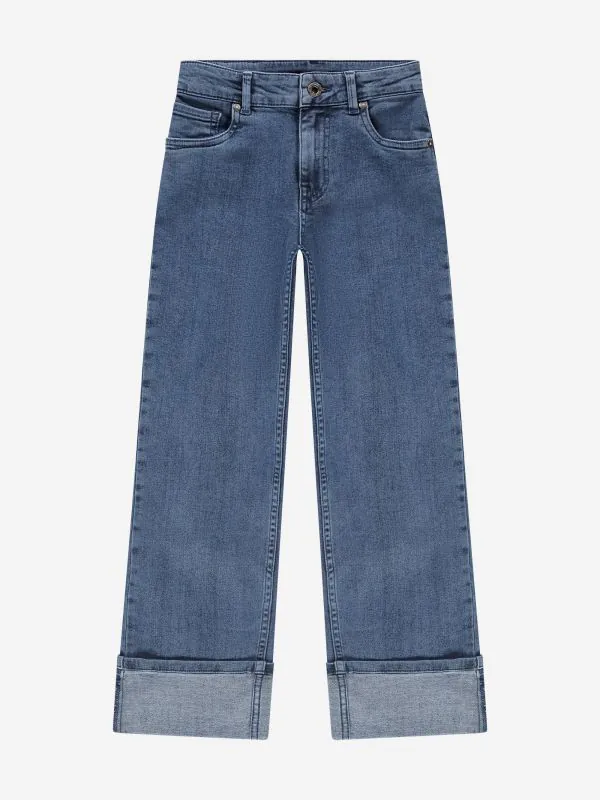 nikkie Jeans met rechte pijpen en omgeslagen rand