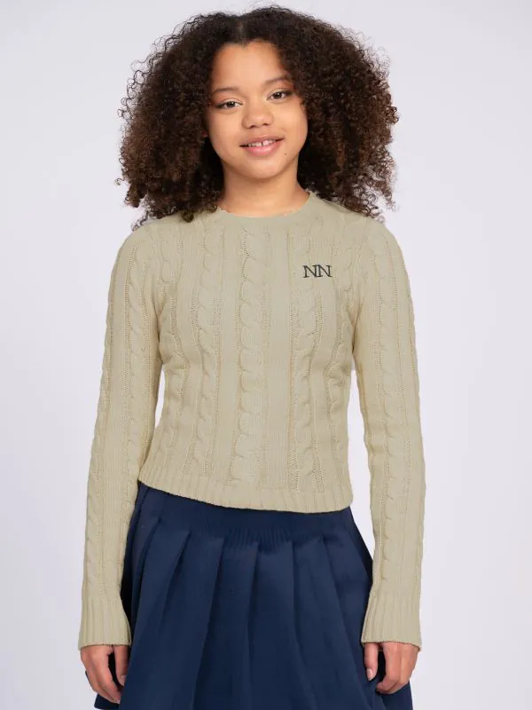 nikkie Kabelgebreide trui met N&N logo